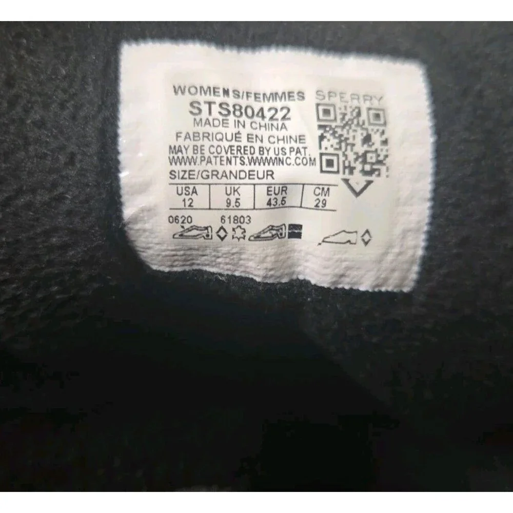 Sperry Women's Saltwater Rain Boot Black Leather STS88108 Size 12